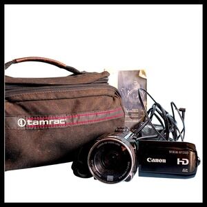 Canon HF S100 Camcorder -  Black 16GB Card Charger Case Manual